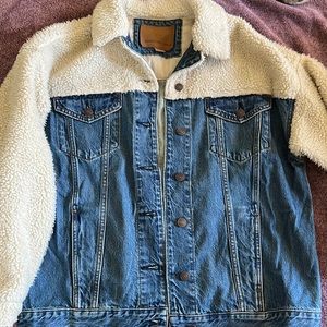 American Eagle Sherpa Jean Jacket